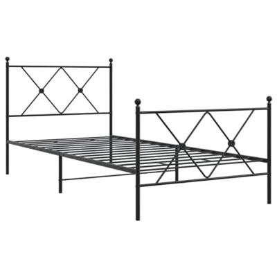 Bedframe met hoofd- en voeteneinde metaal zwart 90x190 cm