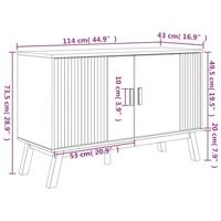 Dressoir OLDEN 114x43x73,5 cm massief grenenhout grijs en bruin - thumbnail