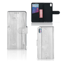 Xiaomi Redmi 7A Book Style Case White Wood - thumbnail