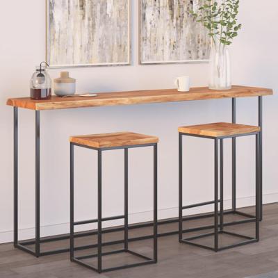 Tafelblad rechthoekig natuurlijke rand 180x40x2,5 cm acaciahout