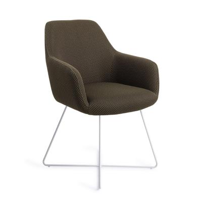 Jesper Home Eetkamerstoel 'Hiroo' Cross White, kleur Jungle Jewel