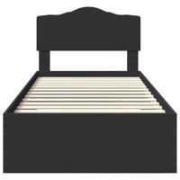 Bedframe met hoofdeinde met lade Zwart 75 x 190 cm Bewerkt hout - thumbnail