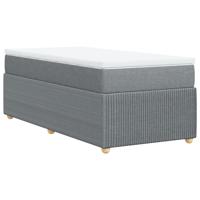 Boxspring met matras stof lichtgrijs 90x200 cm - thumbnail