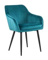 Artistiq Eetkamerstoel 'Juna' Velvet, kleur Turquoise - thumbnail