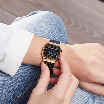 Casio Kwarts Horloge A168WEGB-1BEF (l x b x h) 38.6 x 36.3 x 9.6 mm Goud Materiaal (behuizing)=Hars Materiaal (armband)=RVS