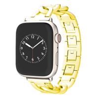 By Qubix - Metalen quick-release ketting band - Goud - Compatible met Apple watch 44mm / 45mm / 46mm / 49mm - Compatible Apple watch bandjes - thumbnail