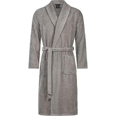 Cawö Cawo Heren Home Badjas met Sjaalkraag Uni 52 6508 graphit