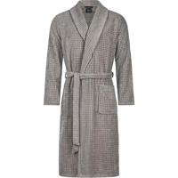 Cawö Cawo Heren Home Badjas met Sjaalkraag Uni 52 6508 graphit - thumbnail