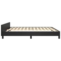 Bedframe met hoofdbord kunstleer zwart 160x200 cm - thumbnail