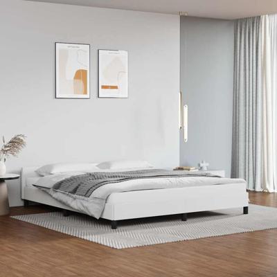 Bedframe met hoofdeinde zonder matras 160x200 cm wit