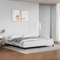 Bedframe met hoofdeinde zonder matras 160x200 cm wit - thumbnail