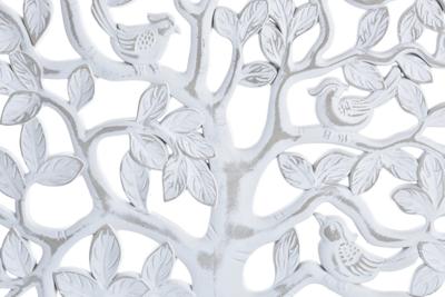 Wanddecoratie DKD Home Decor Boomstructuur MDF Wit (80 x 2 x 80 cm)