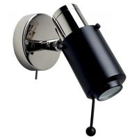 DCW Editions Biny Spot Led Wandlamp - Nikkel/zwart - met stokje - met schakelaar - thumbnail