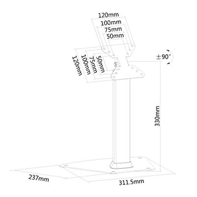 Neomounts FPMA-D1500SILVER flat panel vloer standaard 81,3 cm (32 ) Vaste flatscreen vloerstandaard