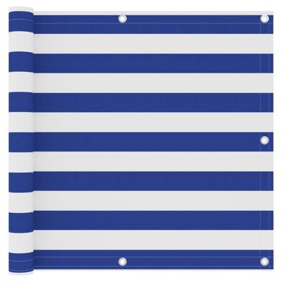 VidaXL Balkonscherm 90x600 cm oxford stof wit en blauw