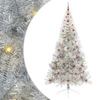 VidaXL Kunstmatig voorverlicht kerstboom met 300 led zilver 240 cm pet - thumbnail