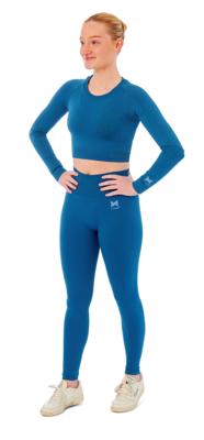 Xtreme Sportswear Dames Sportset - Sportlegging + Sport Croptop - Blauw-L Xtreme Sportswear Dames Sportset - Sportlegging + Sport Croptop - Blauw-L