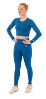 Xtreme Sportswear Dames Sportset - Sportlegging + Sport Croptop - Blauw-L - thumbnail