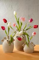 Mica Decorations vaas keramiek saul 25x15.5x42cm creme - thumbnail