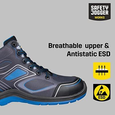 Safety Jogger Flow Mid S1P | Zwart/Blauw | Maat 43 - 5401033491752 Safety Jogger Flow Mid S1P | Zwart/Blauw | Maat 43 - 5401033491752