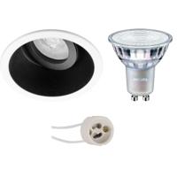 GU10 Inbouwspot Set - Mat Nikkel - Rond - Kantelbaar - Philips - CorePro 827 36D - Dimbaar - Pragmi Aerony Pro - 3W - Warm Wit 2700K - Ø82mm - thumbnail