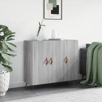 Dressoir 90x34x80 cm bewerkt hout grijs sonoma eikenkleurig - thumbnail