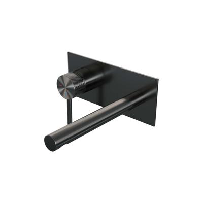 Inbouw Wastafelmengkraan Brauer Gunmetal Carving Coldstart Rechte Uitloop Ronde Hendel Links Geborsteld Gunmetal Met Afdekplaat Brauer Inbouw Wastafelmengkraan Brauer Gunmetal Carving Coldstart Rechte Uitloop Ronde Hendel Links Geborsteld Gunmetal Met Afdekplaat Brauer