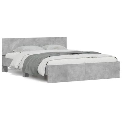 Bedframe met hoofdeinde betongrijs 150x200 cm - thumbnail