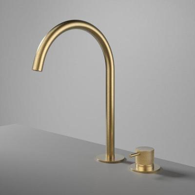 Hotbath Cobber Wastafelmengkraan - hoog - opbouw - zonder waste - geborsteld messing PVD (goud) CB023HBBP