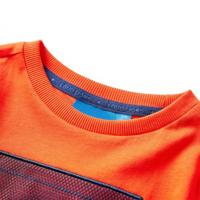 Kindershirt met lange mouwen voetbaldoelprint 104 feloranje - thumbnail