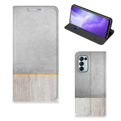 OPPO Find X3 Lite Book | Wallet Case | Wood Concrete