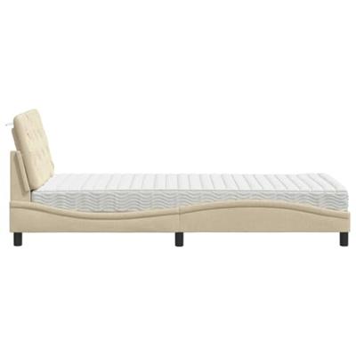 Bed met matras stof crèmekleurig 90x200 cm