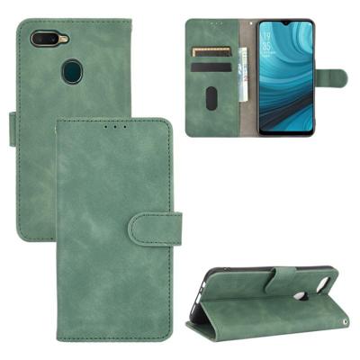 Voor OPPO A7(AX7) / A5s / AX5s / A12 Solid Color Skin Feel Magnetic Buckle Horizontale Flip Kalf Textuur PU Lederen case met Holder & Card Slots & Wal