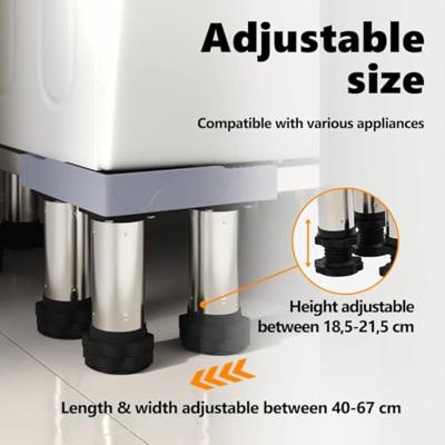 VidaXL Wasmachinebasis grijs 67 x 67 x 21,5 cm roestvrij staal VidaXL Wasmachinebasis grijs 67 x 67 x 21,5 cm roestvrij staal