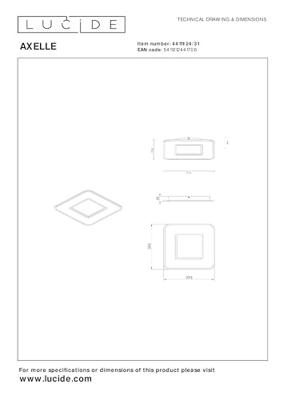 Lucide AXELLE - Plafonnière - LED 3 StepDim - 1x24W 2700K - Wit