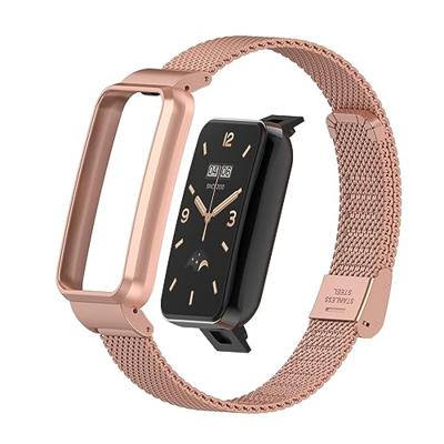 Milanese bandje met case - Rosé goud - Xiaomi Smart band 7 Pro Milanese bandje met case - Rosé goud - Xiaomi Smart band 7 Pro