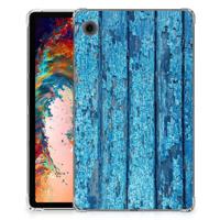 Samsung Galaxy Tab A9 Silicone Tablet Hoes Wood Blue - thumbnail