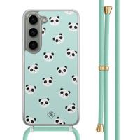 Samsung Galaxy S23 hoesje met mint koord - Panda print - thumbnail