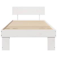 Bedframe met hoofdeinde Wit 100 x 200 cm Massief grenenhout - thumbnail