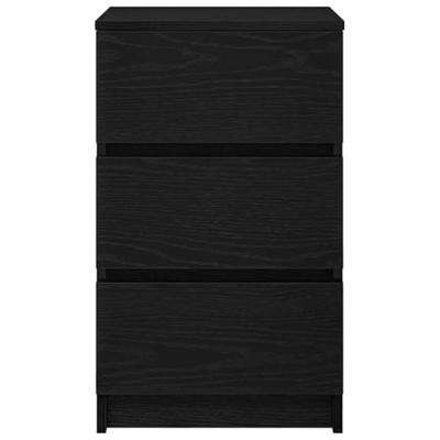 Nachtkastje met 3 lades 39x35x65 cm zwart Nachtkastje met 3 lades 39x35x65 cm zwart