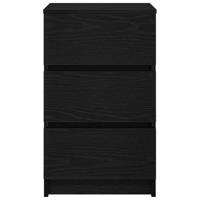 Nachtkastje met 3 lades 39x35x65 cm zwart - thumbnail
