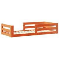 Bedframe zonder matras massief grenenhout wasbruin 80x190 cm - thumbnail