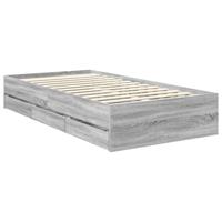 Bedframe met lade Grijze Sonoma 100 x 200 cm Geconstrueerd hout - thumbnail