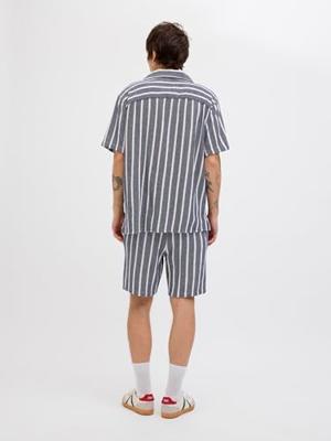 Jack - Jones Jpstjaiden Coba Stripe Jog Short Srt Sn Korte Broeken Ocean Cavern