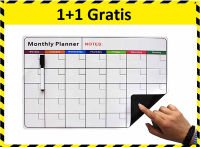 Lowander Familieplanner - Maandplanner Whiteboard 1+1 Gratis