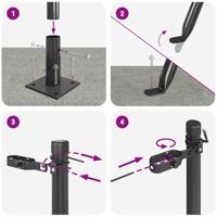 VidaXL Afrasteringspaal 26 pcs grijs 3,2 x 3,2 x 50 cm - thumbnail