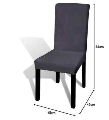 Stoelhoezen 4 st stretch recht antraciet Stoelhoezen 4 st stretch recht antraciet