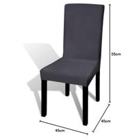 Stoelhoezen 4 st stretch recht antraciet - thumbnail