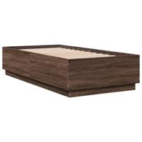 Bedframe met LED-verlichting bruin eikenkleurig 75x190 cm - thumbnail