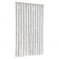 VidaXL Vliegengordijn 100x230 cm chenille lichtgrijs en wit - thumbnail